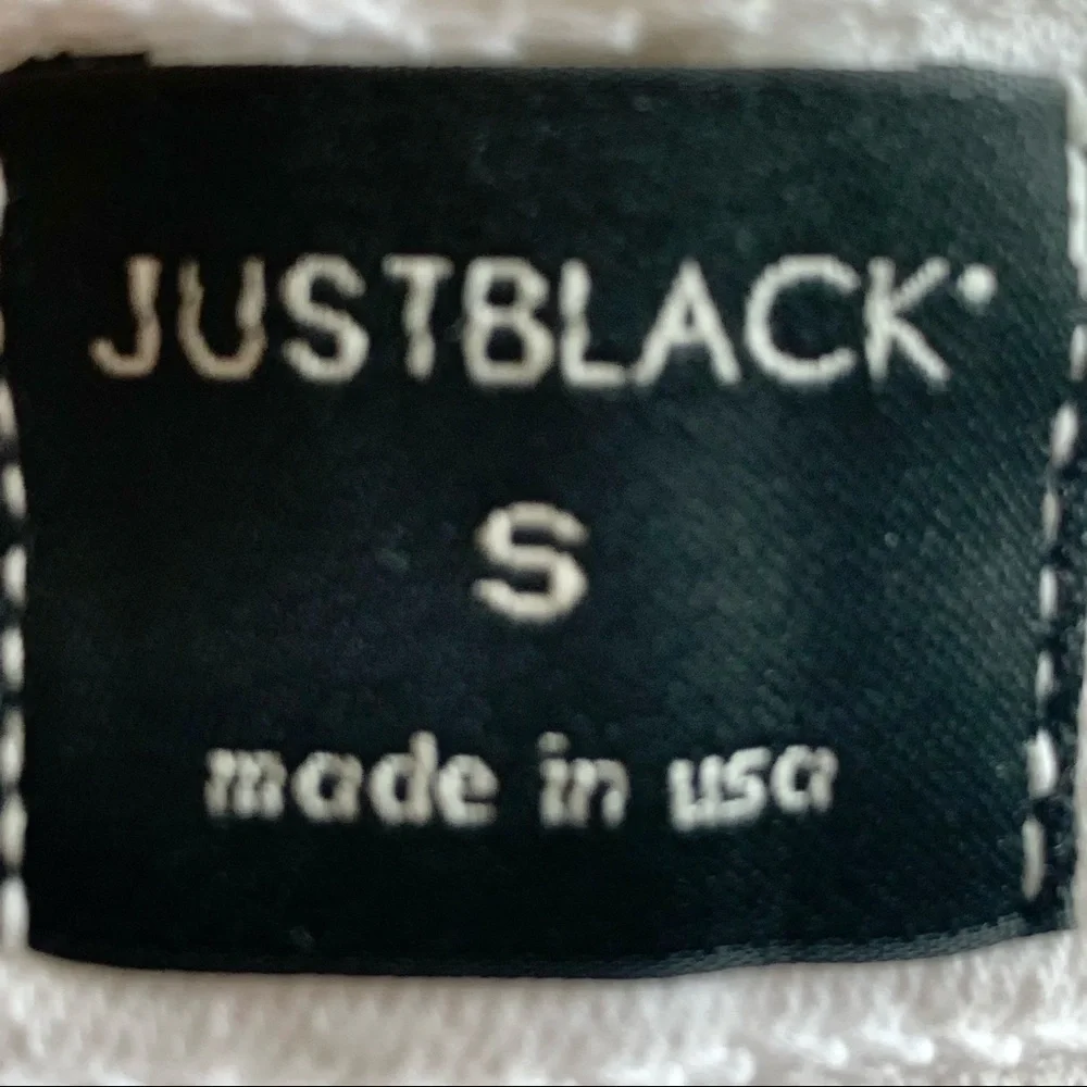 JUST BLACK White Denim Stretch Cotton Raw Hem Skirt Style # CD132K Size Small - Picture 2 of 16